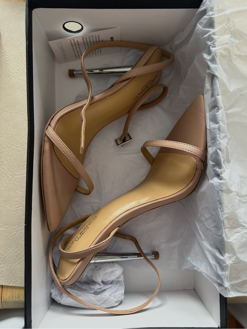 Tony Bianco NTW Pointed-Toe Strappy Heels in Taupe